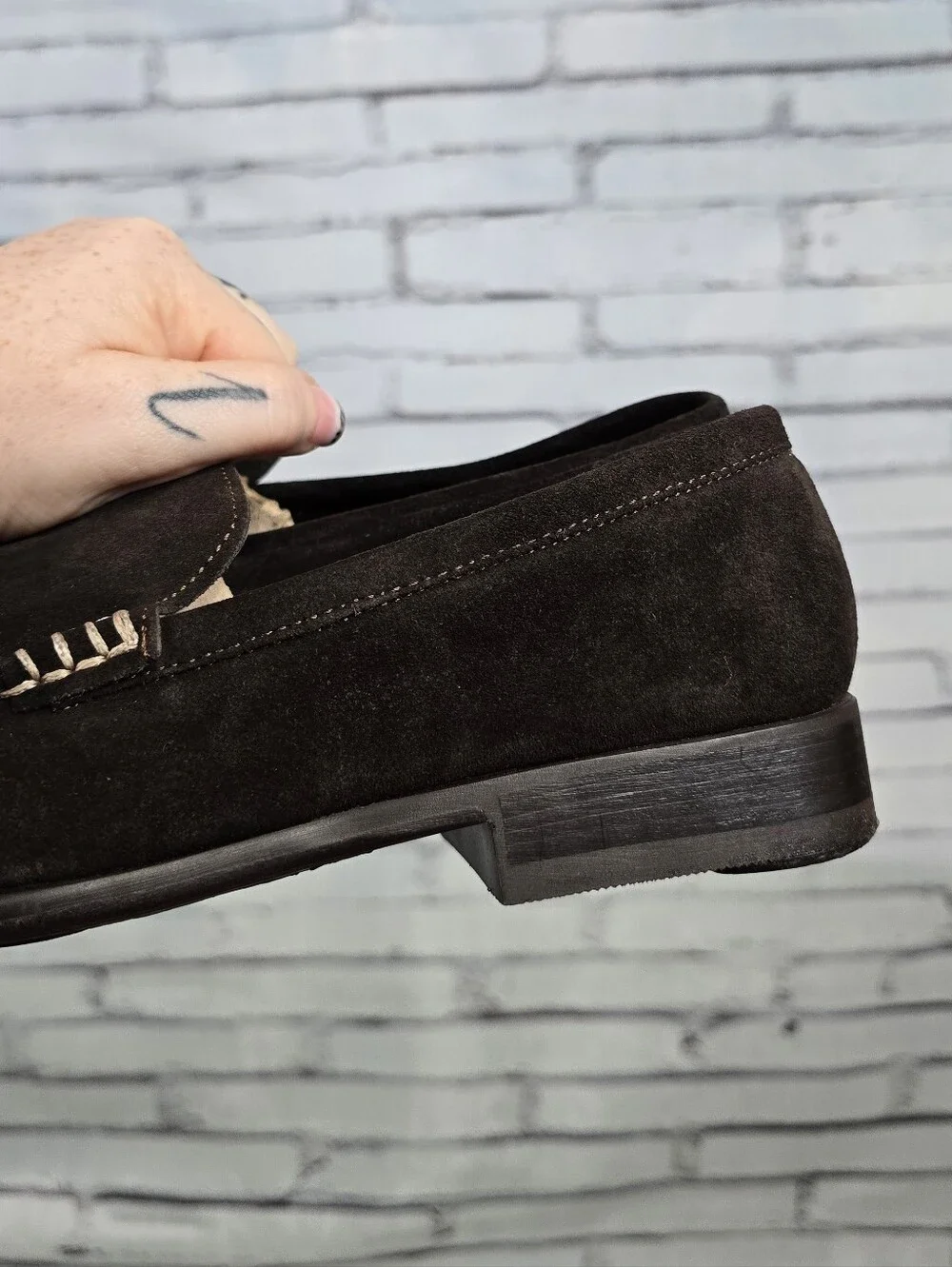 Banana Republic Anton Genuine Leather Suede Rich Dark Brown Mock Toe Loafers